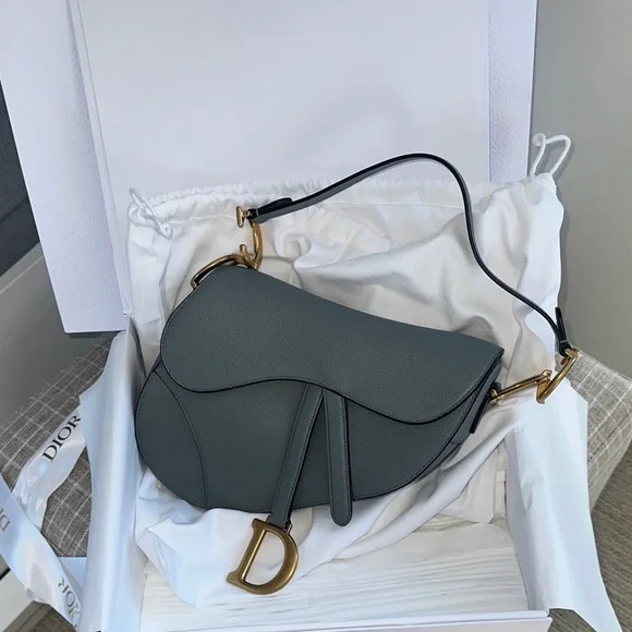 FULL SET - Dior Saddle Bag Grey with Gift Bag and Dust Bag - Picture 2 of 12